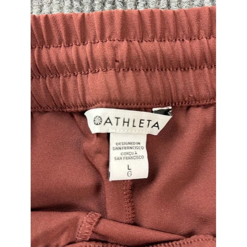 Athleta Endeavor High Rise Relaxed Pant Size Large Color Cherrywood - Picture 2 of 6